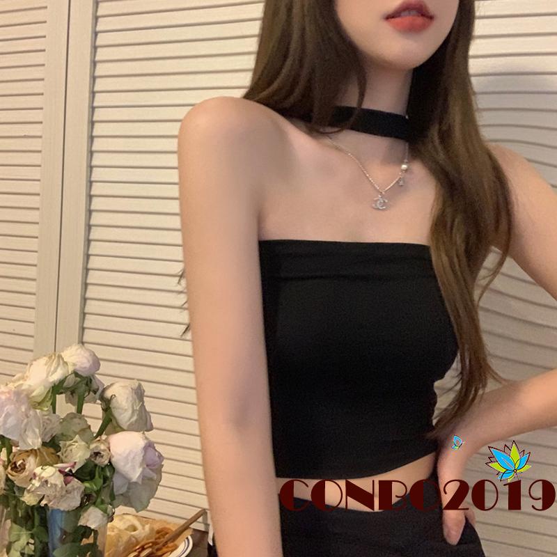 Áo Croptop Sát Nách Màu Trơn Thiết Kế Đơn Giản Thời Trang Cho Nữ