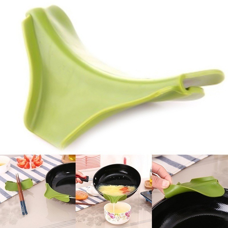 Đầu kẹp silicon vành tròn gắn miệng nồi chỉnh hướng đổ nước chống tràn tiện dụng cho nhà bếp