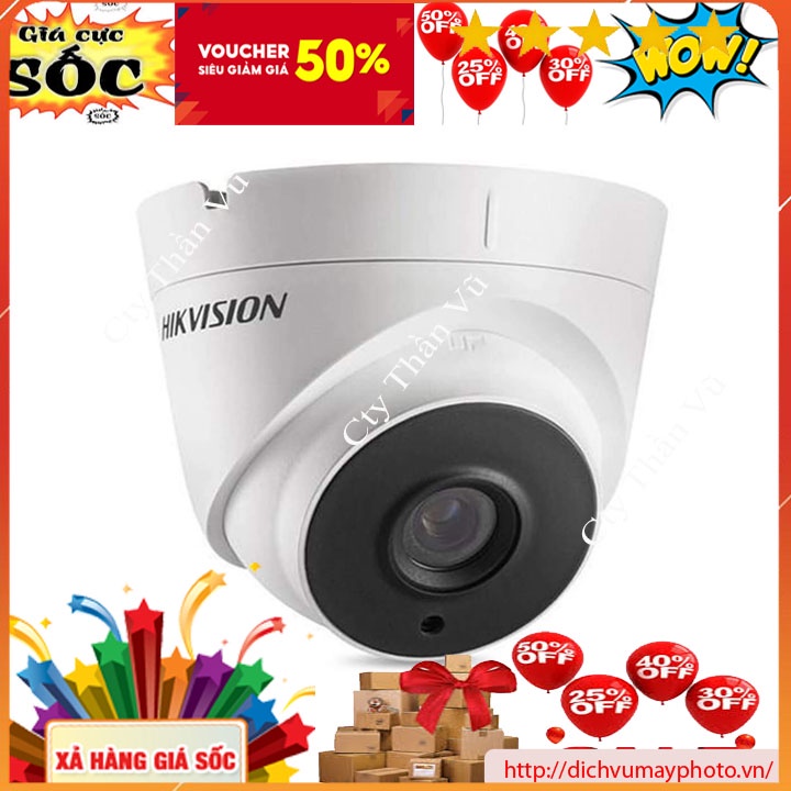 Camera ghi hình TVI Hik 2MP DOME to vỏ sắt hồng ngoại 40m, mã DS 2CE-56D0T-IT3