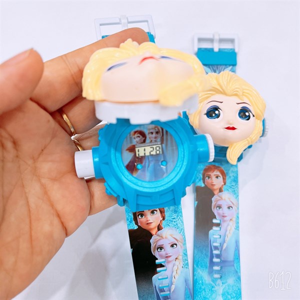 Vỉ đồ chơi đồng hồ có máy chiếu hình lên tường Elsa 3039 3039