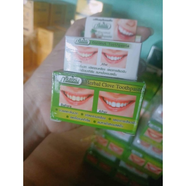 cao trắng răng GREEN HERB Thái Lan 25g tặng hũ nhỏ 10g( cam kết chính hãng 100%)