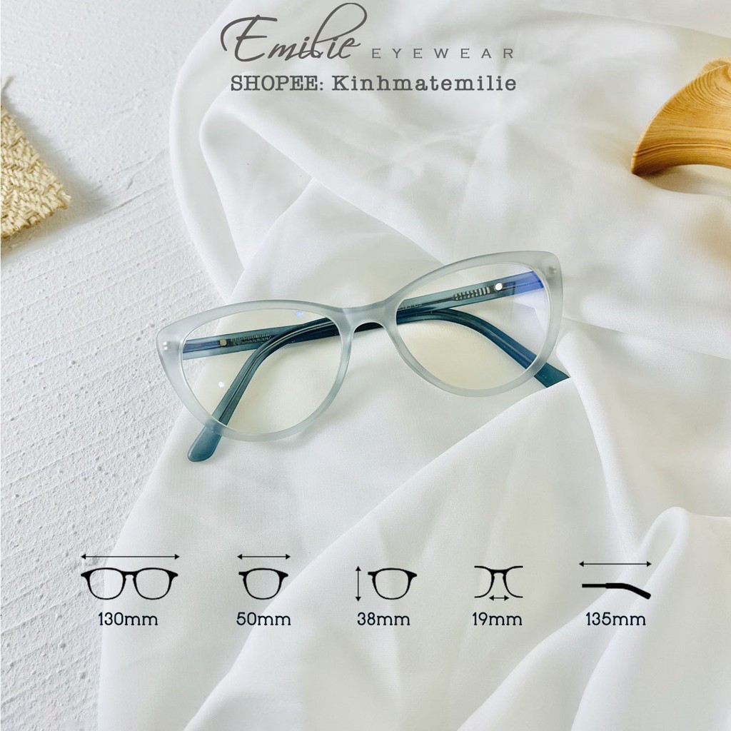 Kính mắt mèo nhựa dẻo càng gập lò xo Emilie eyewear phụ kiện thời trang 8013