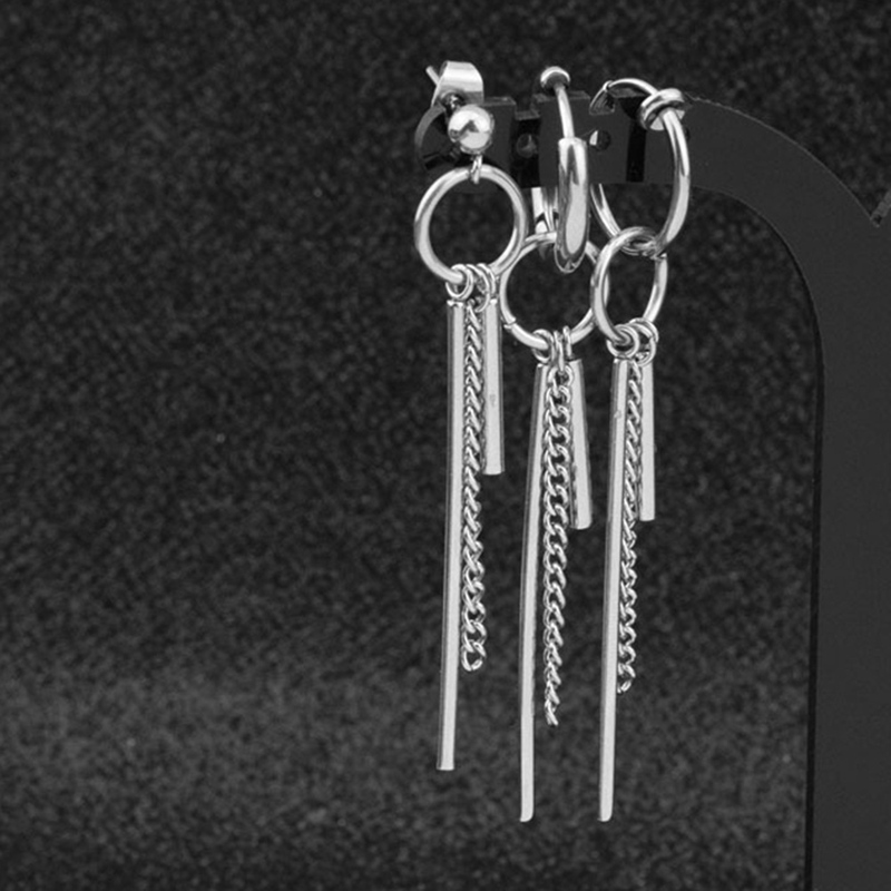 Kpop BTS Jimin Earrings BTS Punk Tassel Long Chain Earrings Jewelry