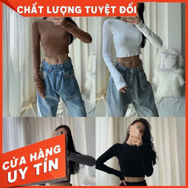 ÁO THUN CROPTOP TAY DÀI BODY NHIỀU MÀU- chất đẹp
