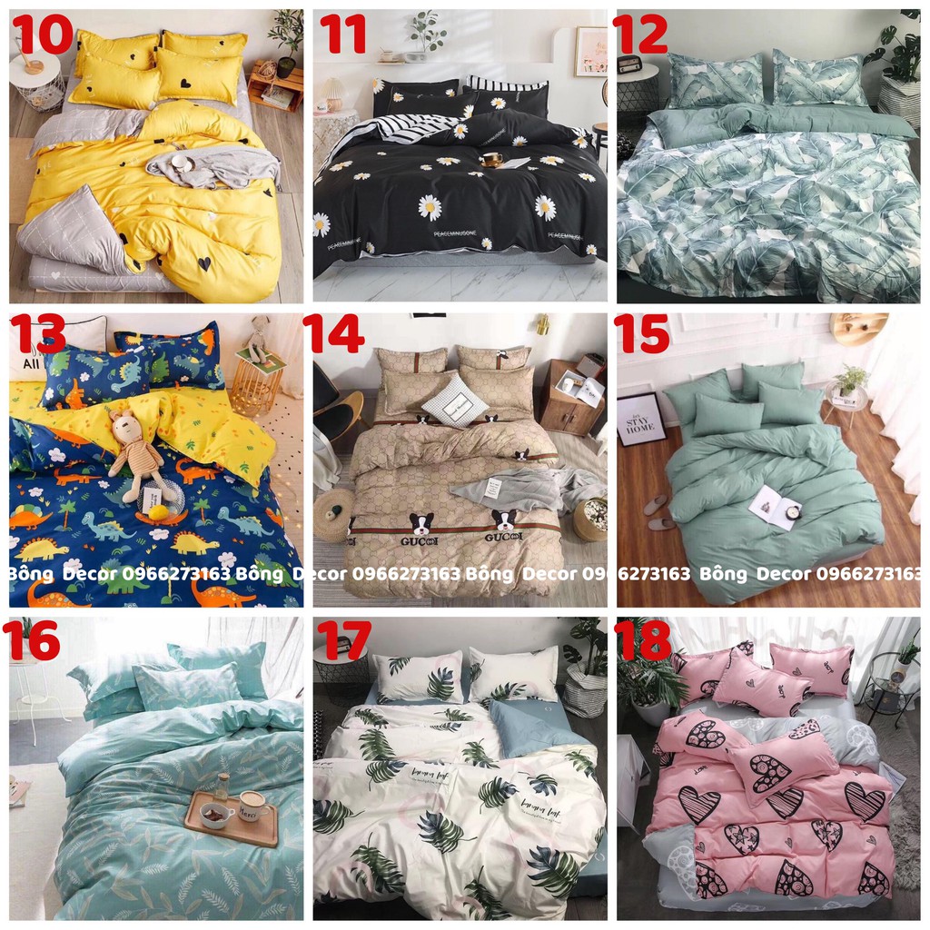 [GIÁ HỦY DIỆT] Bộ Chăn Ga Gối Cotton Poly Mẫu Đẹp 2020(chat chọn mẫu)