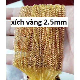 Dây xích trắng làm vòng tay 5 mét = 23k [ dây màu bạc sáng size 2,5mm ]