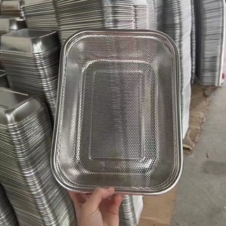 bộ rổ inox chữ nhật dày dặn