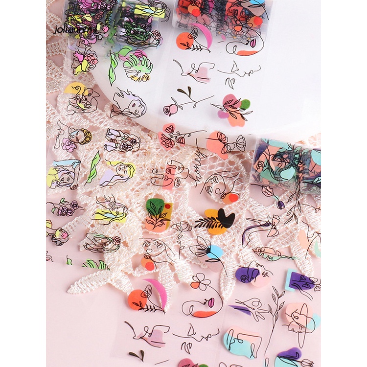 Set 10 Miếng Dán Trang Trí Móng Tay Nhiều Họa Tiết Không Bị Bong Chuyên Dụng Cho Salon