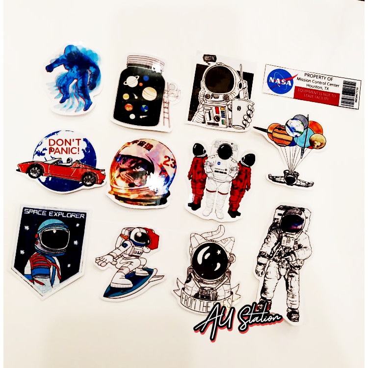 Sticker NASA nhựa PVC không thấm nước, dán nón bảo hiểm, laptop, điện thoại, Vali, xe