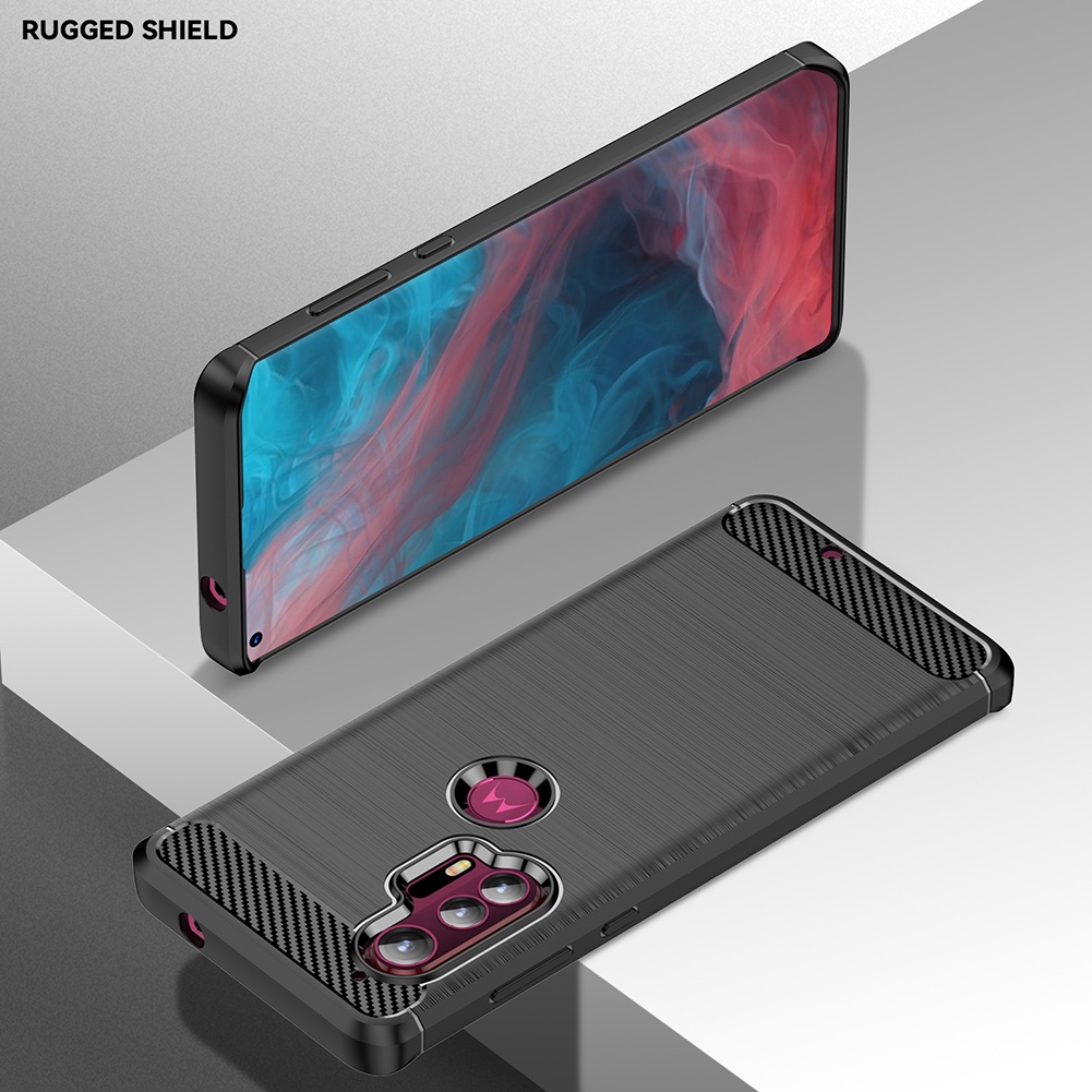 Ốp Điện Thoại tpu Silicone Mềm Chống Sốc Họa Tiết Sợi Carbon Cho Motorola Moto Edge + plus