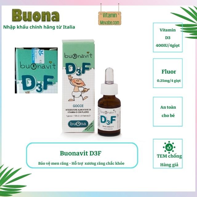 D3 cho bé - bổ sung fluor - buonavit d3f cp66 vitminmevabe.com - ảnh sản phẩm 1