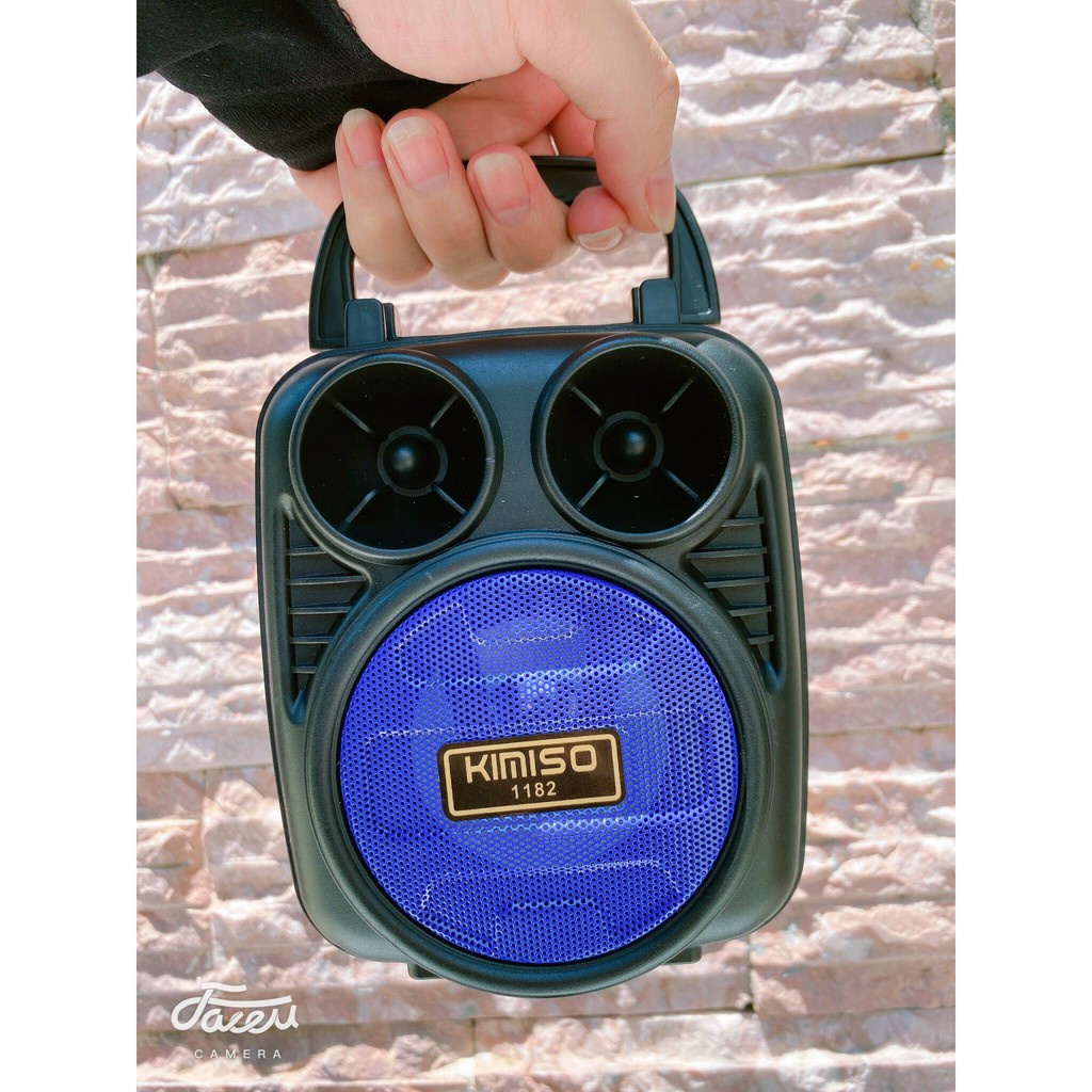 Loa Bluetooth Kimiso KMS-1182 ⚡FREESHIP⚡ Có Đèn Led Đổi Màu, Âm Thanh Chuẩn, Có Giá Đỡ Điện Thoại, Tiện Lợi