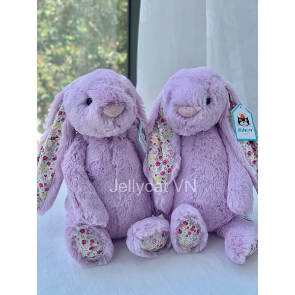 Thỏ bông jellycat jasmine tai lót vải hoa mềm mại chính hãng