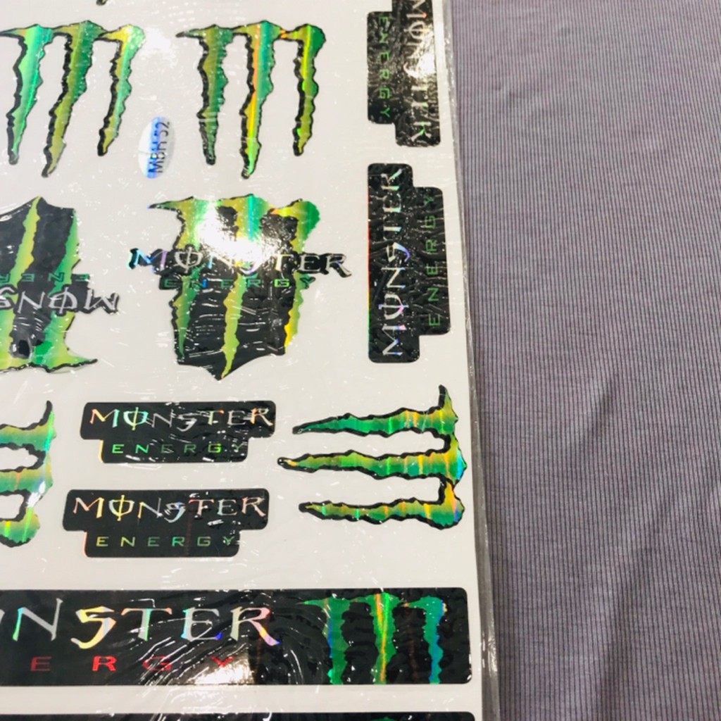 [Sale khô máu] Nguyên 1 tấm tem crom logo monster energy móng vuốt sắc nét