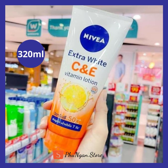 Sữa Dưỡng Thể Nivea Extra White C&E Vitamin Lotion trắng da dưỡng ẩm Thái Lan 320ml | BigBuy360 - bigbuy360.vn