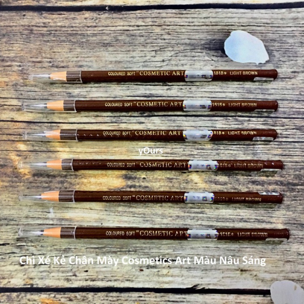 [1 Cây Nâu Sáng] Chì Xé Kẻ Chân Mày Cosmetic Art Eyebrow Pencil Màu Nâu Sáng 2 Tem 1818 No.2 - Chì Kẻ Mày Màu Nâu Sáng Q