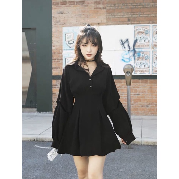Đầm xòe BlaPink thiết kế cổ sơ mi kèm dây eo lịch thiệp - SHINE DRESS T203