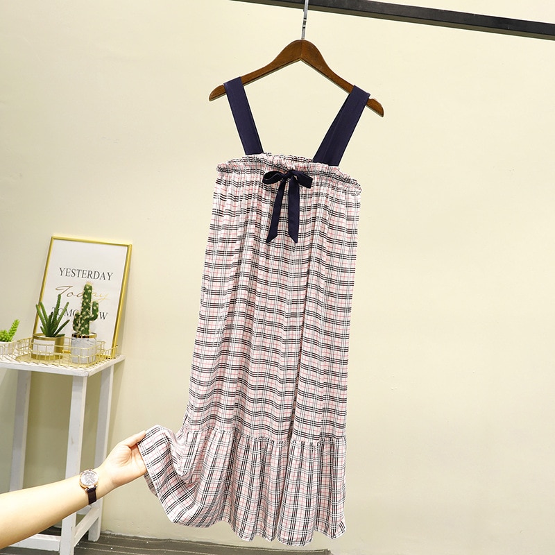 Đầm Ngủ Hai Dây In Phối Nơ Xinh Xắn Cho Nữ | BigBuy360 - bigbuy360.vn
