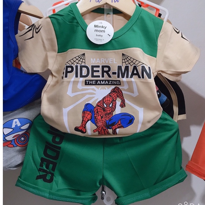 Bộ Quần Áo Bé Trai Spiderman Ngắn Tay