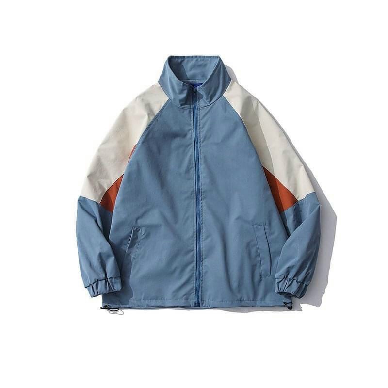 Áo Khoác Dù Nam Cổ Bẻ Phối Màu Vải Dù 2 Lớp Sịn Sò Logo In Form Rộng Che Nắng Tốt NEW UNISEX