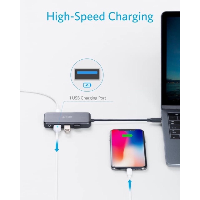 Hub Anker 4 trong 1 USB-C chuyển đổi,hỗ trợ cho Laptop &amp; tablet táo Pro,tablet chính hãng Hỏa tốc HCM 30 Phút