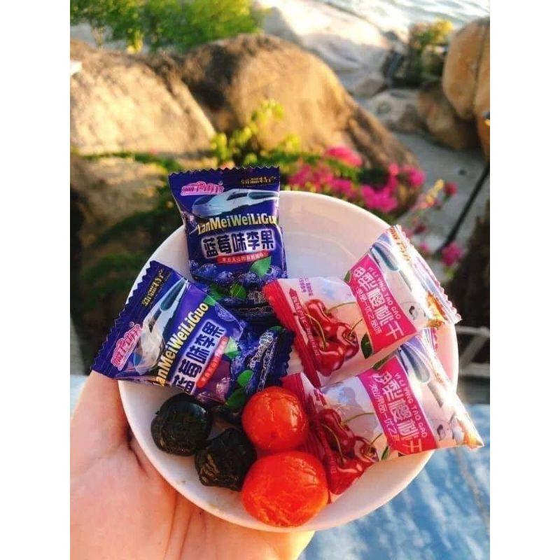 1 thùng 20 gói ô mai cherry, vệt quất siêu ngon date mới
