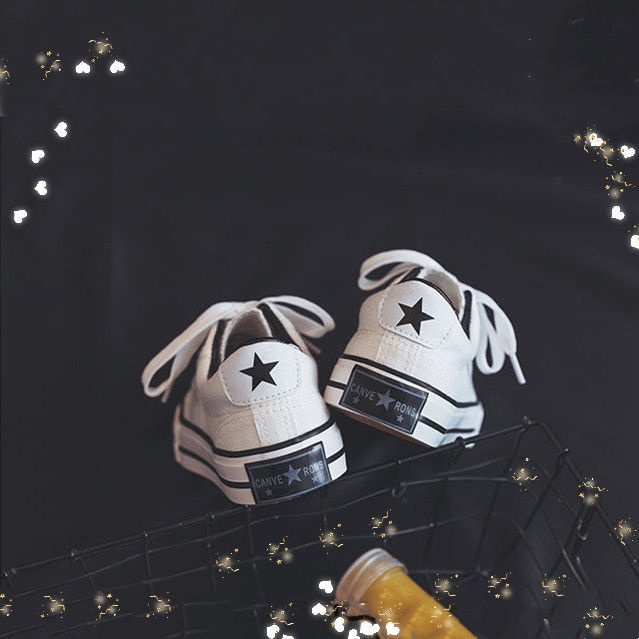 Giày Vải canvas Cổ Thấp Màu Trắng Phong Cách Hàn Quốc Thời Trang Xuân Thu Cho Nữ