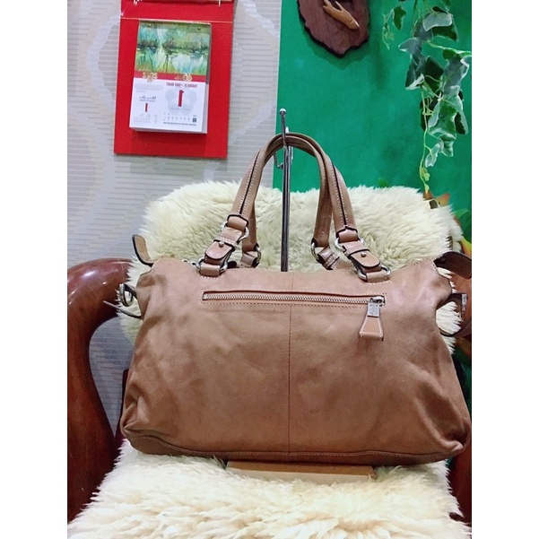Túi da thật màu nâu