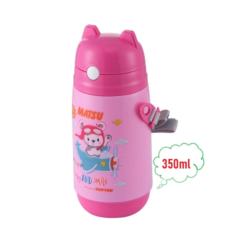 Bình nước học sinh giữ nhiệt Matsu Duy Tân dung tích 350ml / 500ml in hình dễ thương chất liệu nhựa cao cấp no.1246