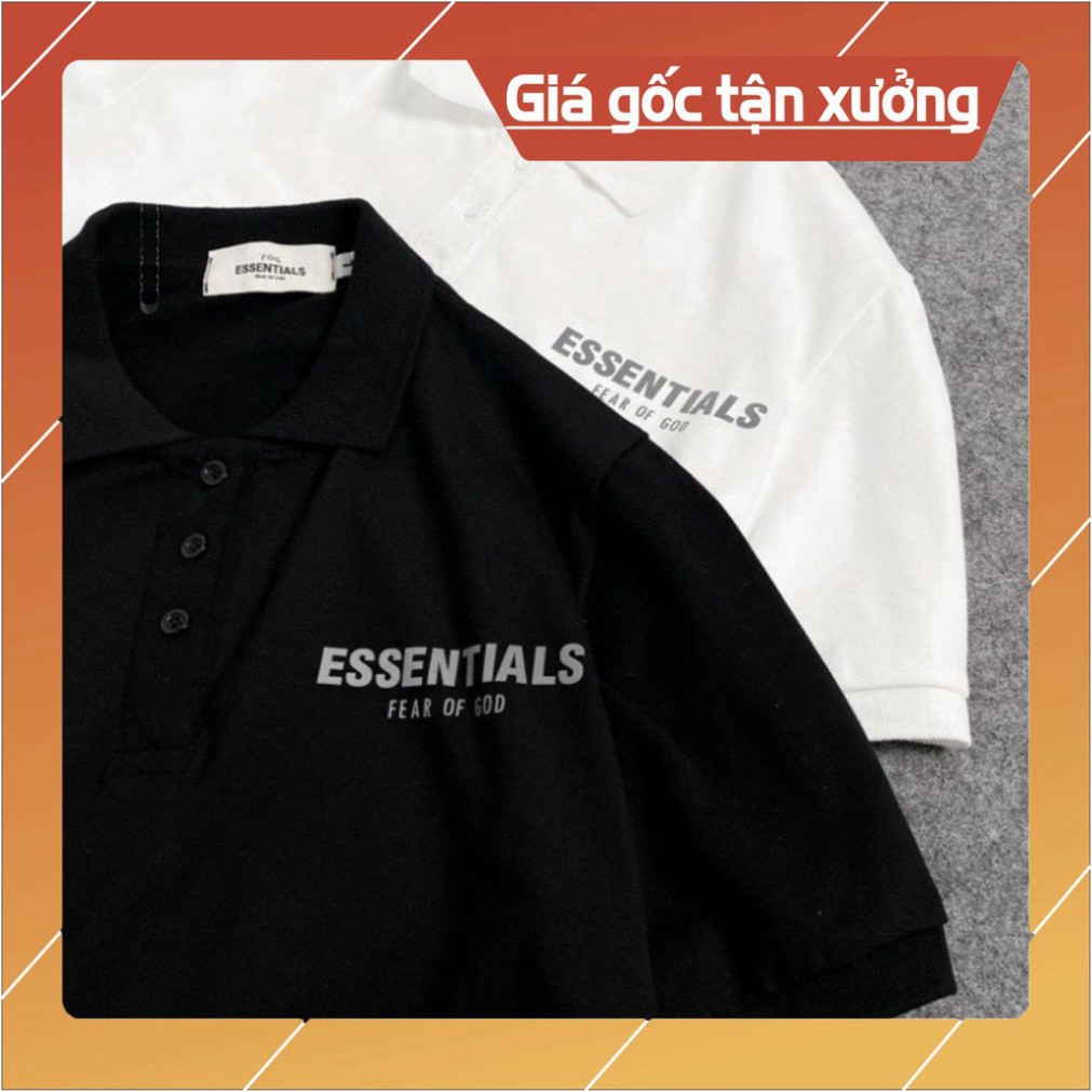 Áo phông có cổ chữ ESSENTIALSS  [FREESHIP] Áo phông cotton chất đẹp mát, áo unisex, áo phông trắng đen các kiểu | BigBuy360 - bigbuy360.vn