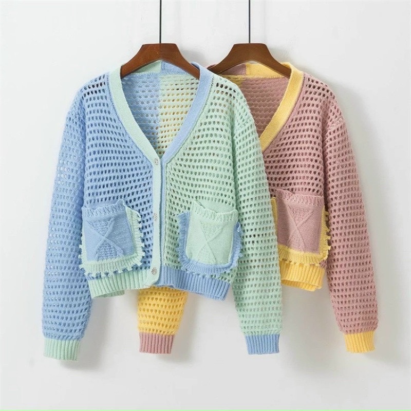 Áo khoác len cadigan phối màu đậm nhạt siêu iêu, len sợi siêu dày dặn