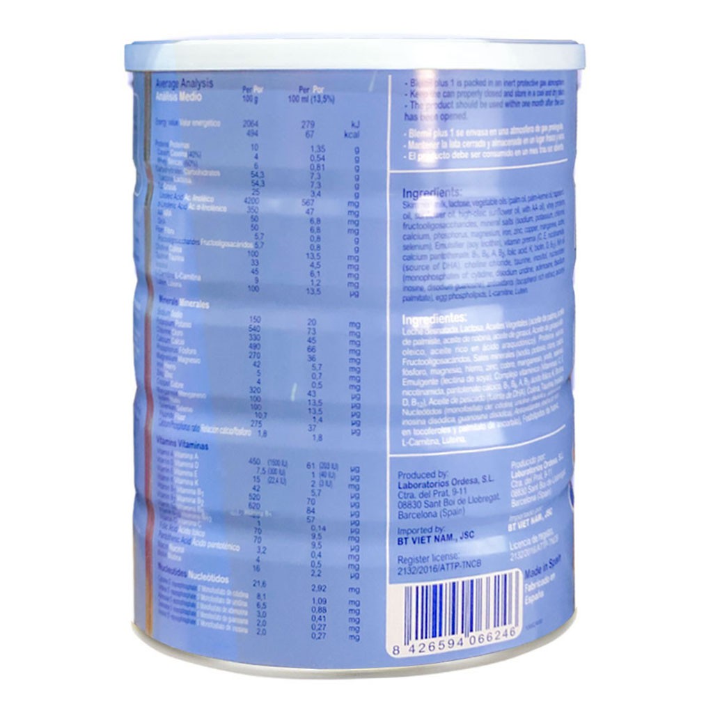 [CHÍNH HÃNG] Sữa Bột Blemil Plus 1 - Hộp 800g