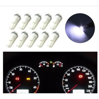 Set 10 bóng đèn siêu sáng led T5 5050 1SMD  gắn trang trí bảng đồng hồ táp lô đèn nền xe hơi ô tô