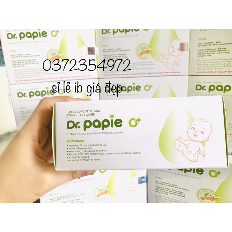 Gạc rơ lưỡi Dr.papie hộp 30gói