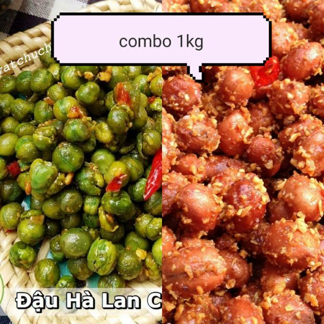 Flash sale - combo 1kg đậu rang tỏi ớt(tùy ý)