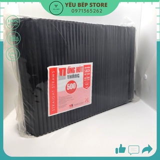 Ống hút trà sữa thẳng màu đen - gói 500g