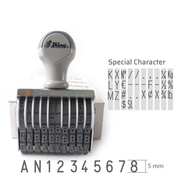 Dấu số và chữ Shiny 10 số cao 5mm N310A Number stamp