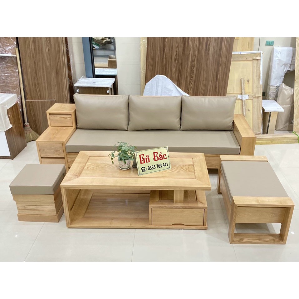 Ảnh thật kèm video sofa văng đơn 3 ngăn kéo gỗ sồi nga nhỏ gọn cho phòng khách nhỏ hoặc chung cư