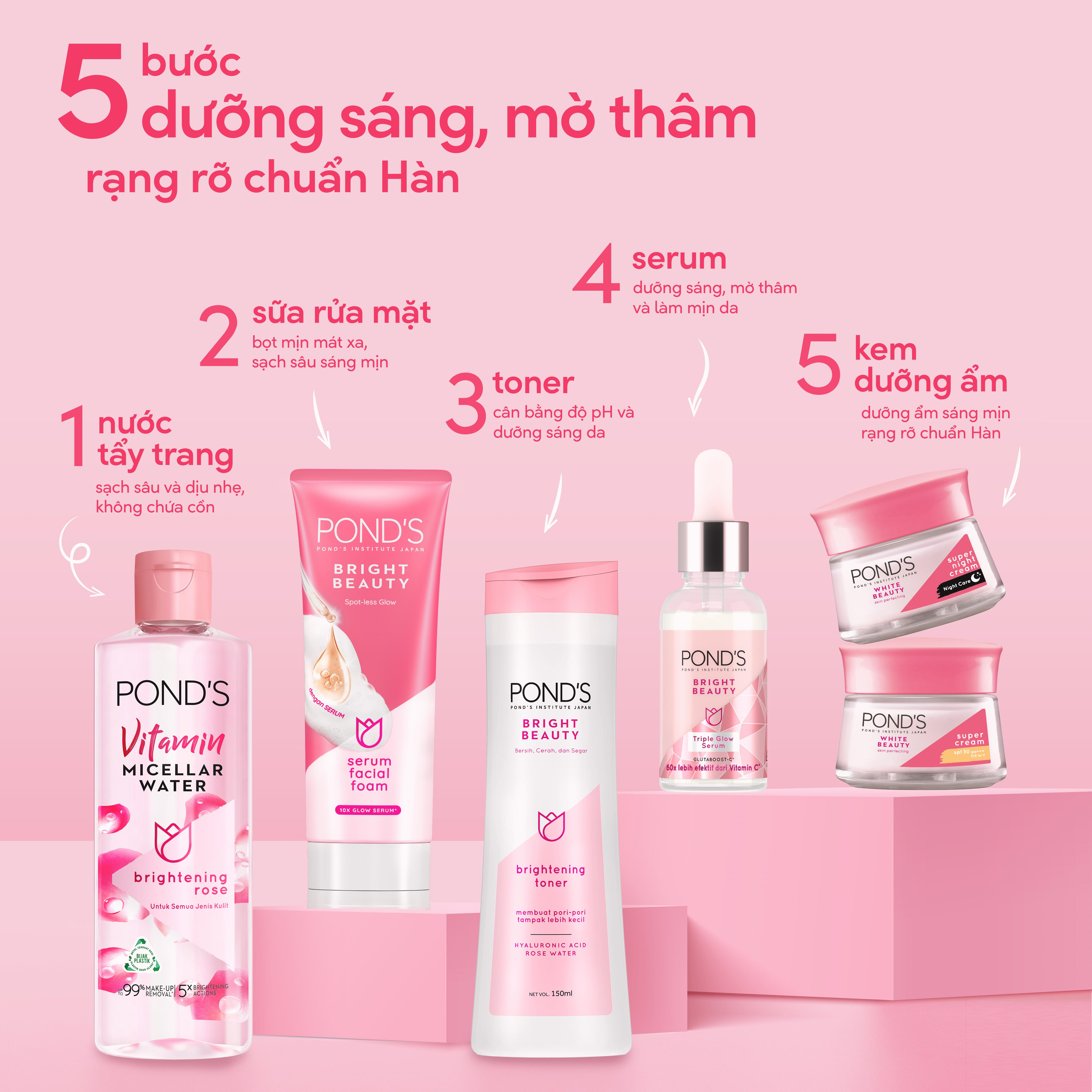 Combo 2 serum Pond's dưỡng sáng mờ thâm 3D Glow 30g/chai