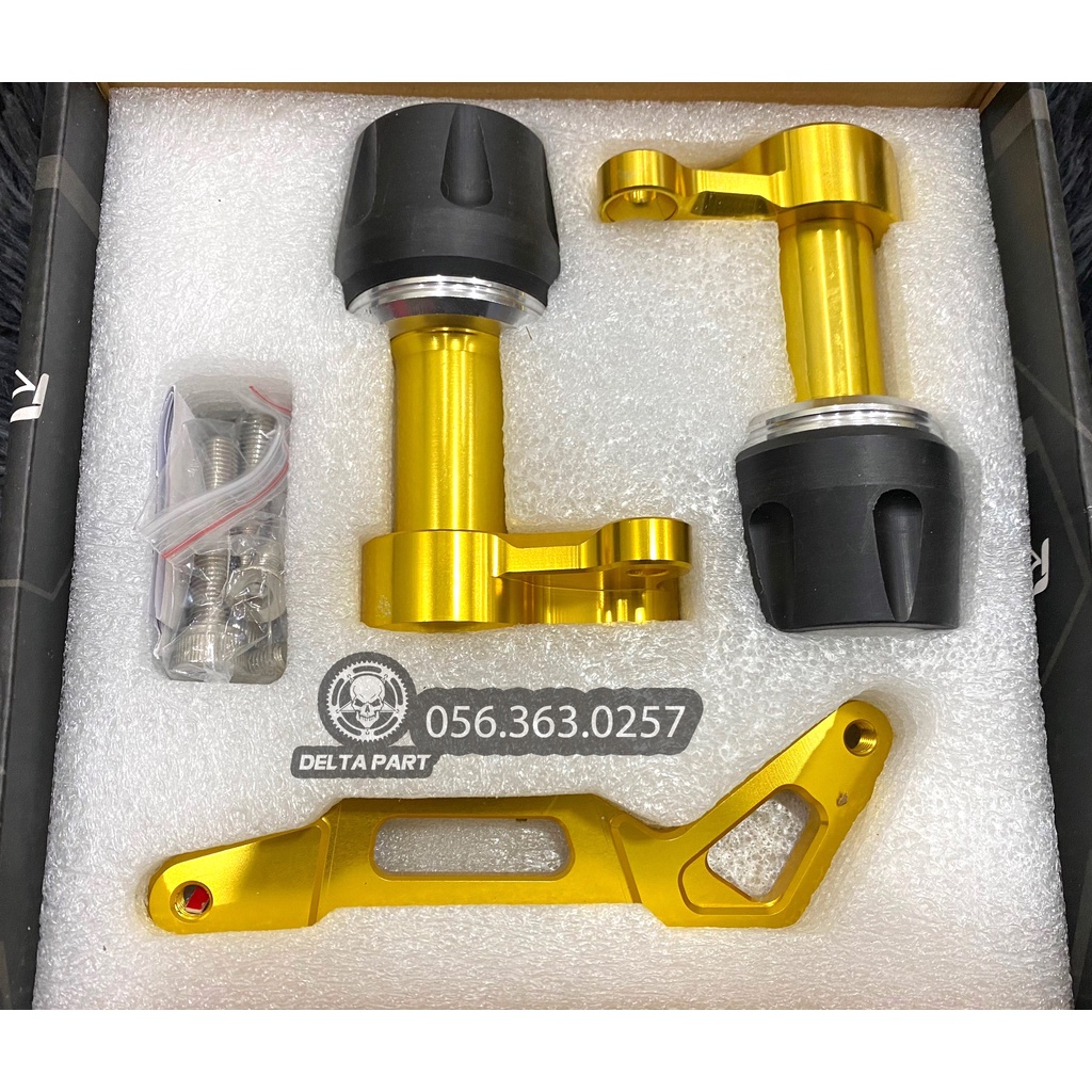 Chống đổ bô Rizoma cho NVX 125/155 VÀNG ĐỎ ĐEN - gù chống ngã pô NVX 125 155 CNC