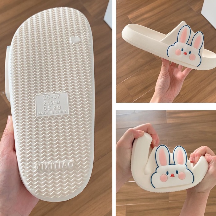 Dép Đi Trong Nhà Đế Dày Chống Trượt Phát Sáng Họa Tiết Thỏ Dễ Thương Cho Nam Và Nữ