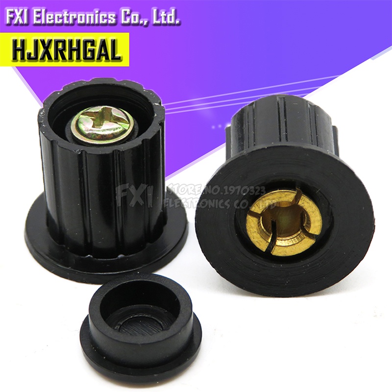 5 Nút Vặn Màu Đen Chất Lượng Cao Phù Hợp Cho Chiết Áp WXD3-13 - 2W
