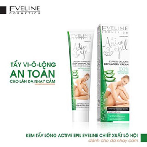 Kem tẩy lông Active Epil Eveline chiết xuất lô hội dành cho da nhạy cảm 125ml