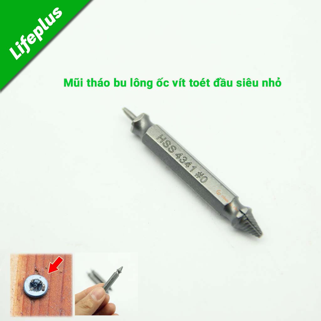 Mũi tháo bu lông ốc vít toét đầu thép HSS 4341 đầu tháo siêu nhỏ 1mm