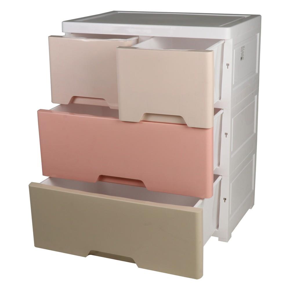HomeBase STACKO Tủ nhựa 3 tầng 1800M3 Thái Lan W58xH70.5xD40cm màu Pastel