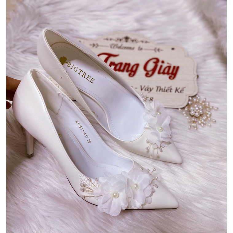 GIÀY CƯỚI HOA PHỐI NGỌC HANDMADE( hàng thiết kế thủ công khách chắc lấy mới đặt giúp shop)