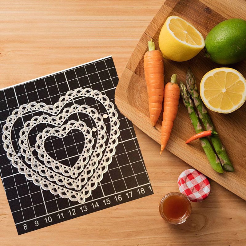 Khuôn cắt giấy làm từ kim loại tạo hình trái tim dập nổi trang trí sổ tay tiện lợi