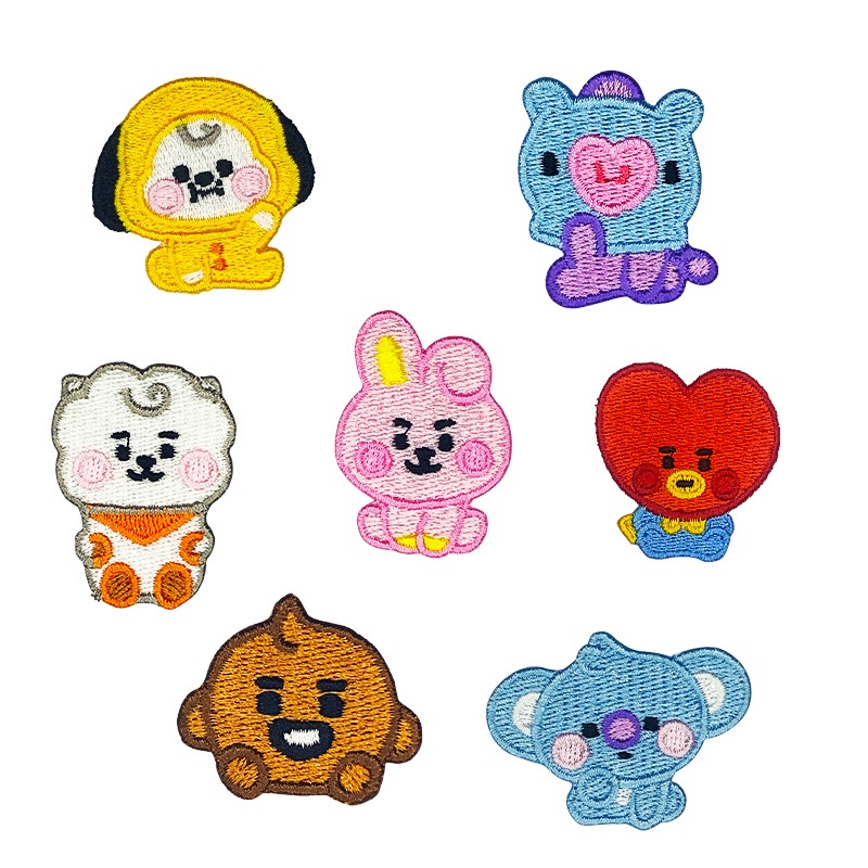 Sticker Ủi Thêu Hình Các Thành Viên Nhóm Nhạc BTS