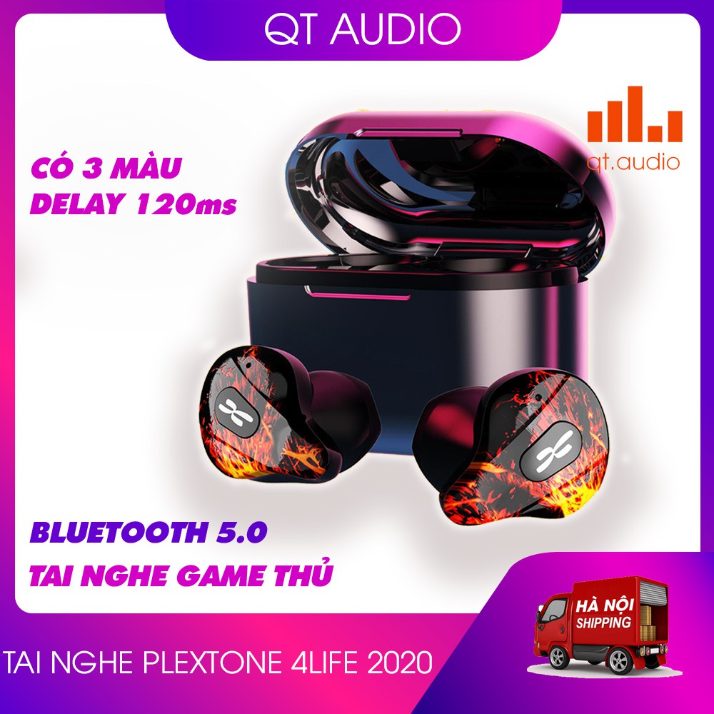 Tai nghe Bluetooth True Wireless Plextone 4Life - Kháng nước IPX5, HD Mic, Độ trễ cực thấp (120ms), Âm thanh cực đỉnh