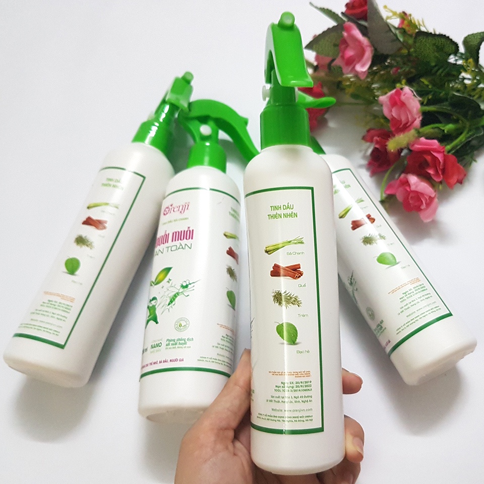 Xịt Đuổi Muỗi Hữu Cơ Tinh Dầu Sả Chanh An Toàn Cho Bé Yêu Orenji 250ml